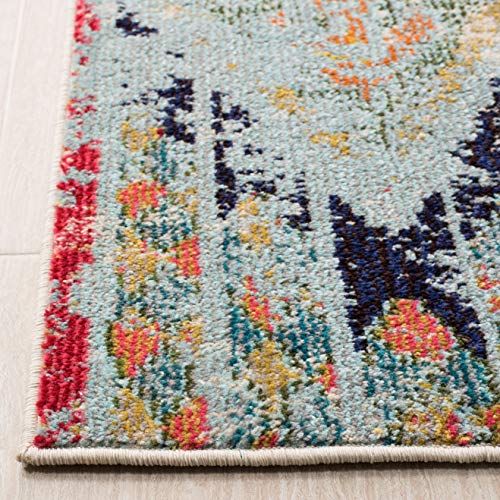 Safavieh Modern Chic Indoor Woven Accent Area Rug, Madison Collection, MAD422, in Blue/Orange - Image 2
