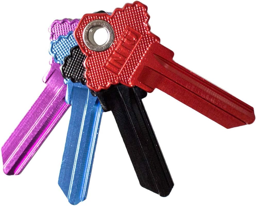 Lucky Line Anodized Black Lightweight Aluminum Magnetic House Key Schlage, Magnetic Key (15620)