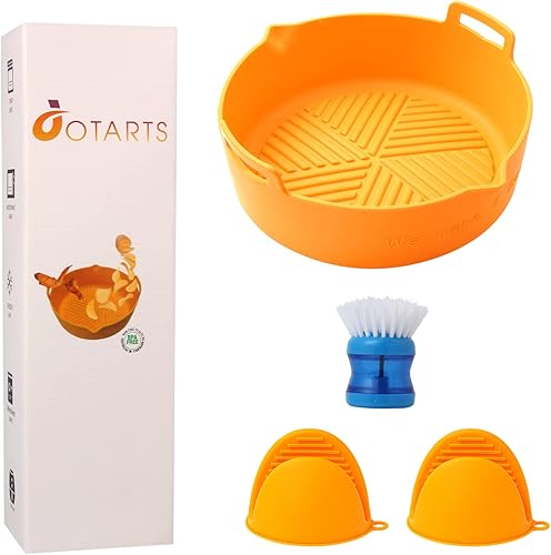 Miniatura 8 de Revestimientos de silicona para freidora de aire olla de silicona para freidora de aire de 905 pulgadas de fácil limpieza accesorios para horno