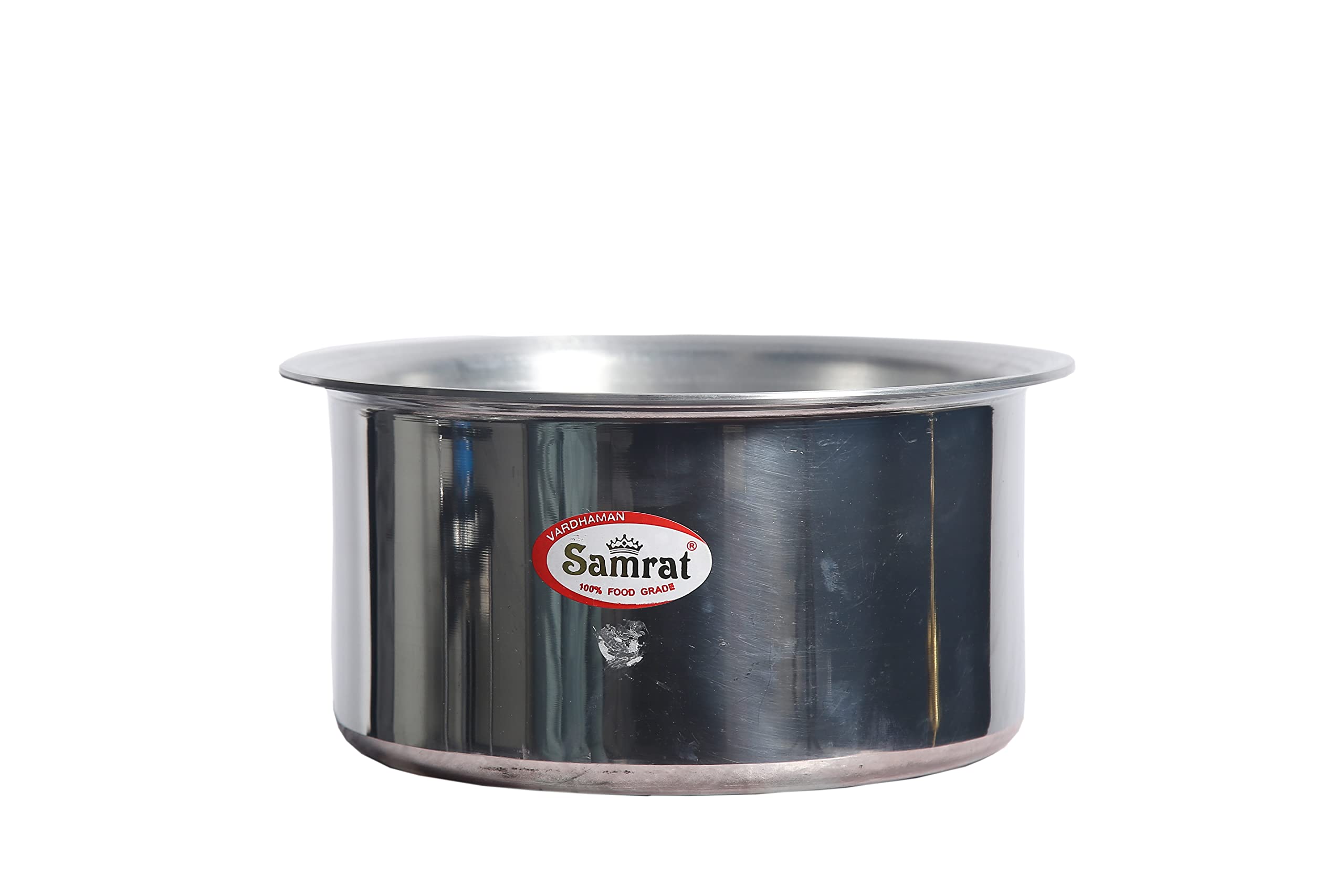 Vardhaman Kitchen World Kadai with Steel Handle Round Bottom, Food Grade Aluminium, 5 Liter, Diameter 14 Inch (Matte Finish)