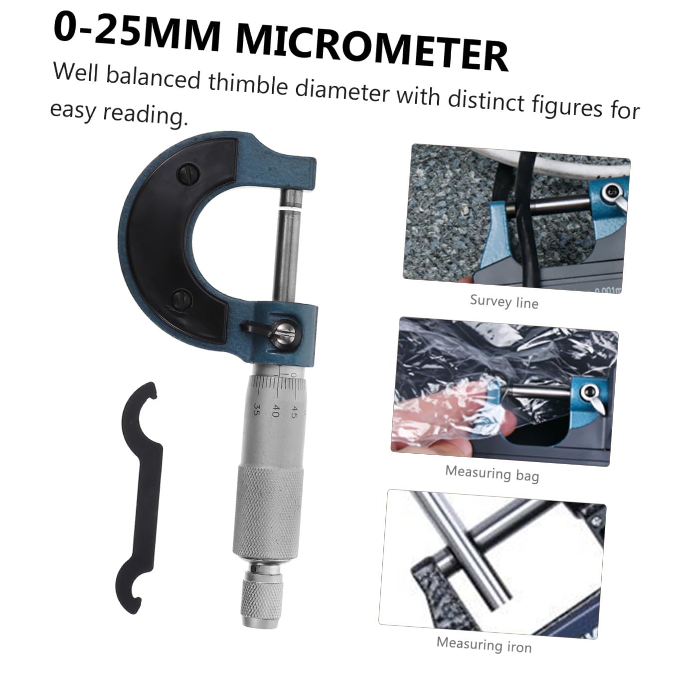 Micrómetro Espiral de Precisión para Medición Exterior Portátil