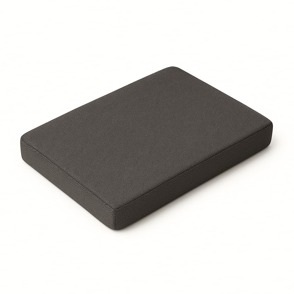 Pilates Head Cushion Headpad for Yoga Memory Foam 2"/ 5cm Pillow for Balance Pad, Knee Pads, Pilates Block or Yoga Cushion Removable Organic Polyester Cover Machine Washable 30×20×5cm (Charcoal)
