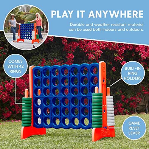 ECR4Kids Jumbo 4-to-Score Giant Game Set, Backyard Games for Kids