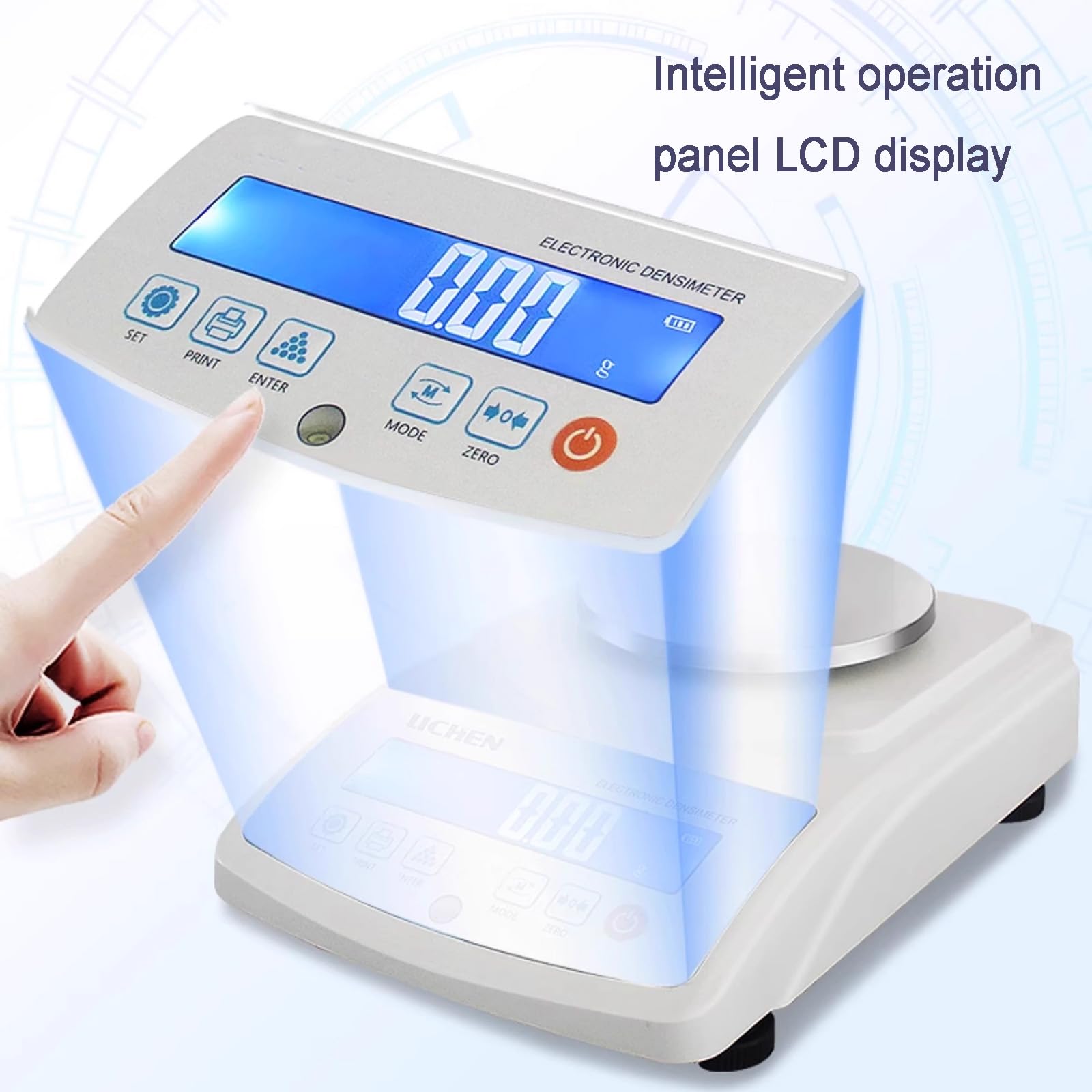 Densimètre solide 300 g/0,01 g hydromètre à particules avec plate-forme en acier inoxydable, écran LCD, sortie de données pour caoutchouc, plastique, ciment, céramique, pierre