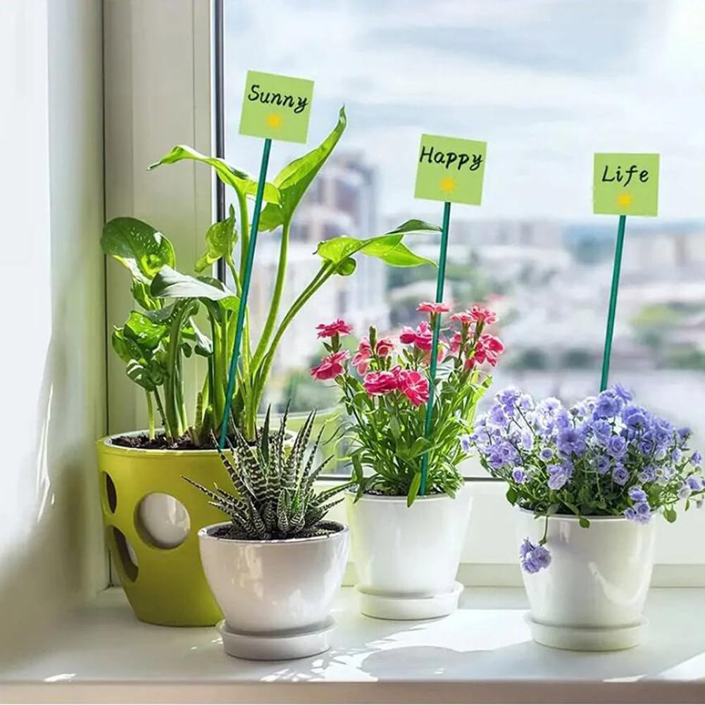 50 Stück Pflanzenstützen 38cm - Bambus Rankhilfe Mit Bindebändern Für Garten