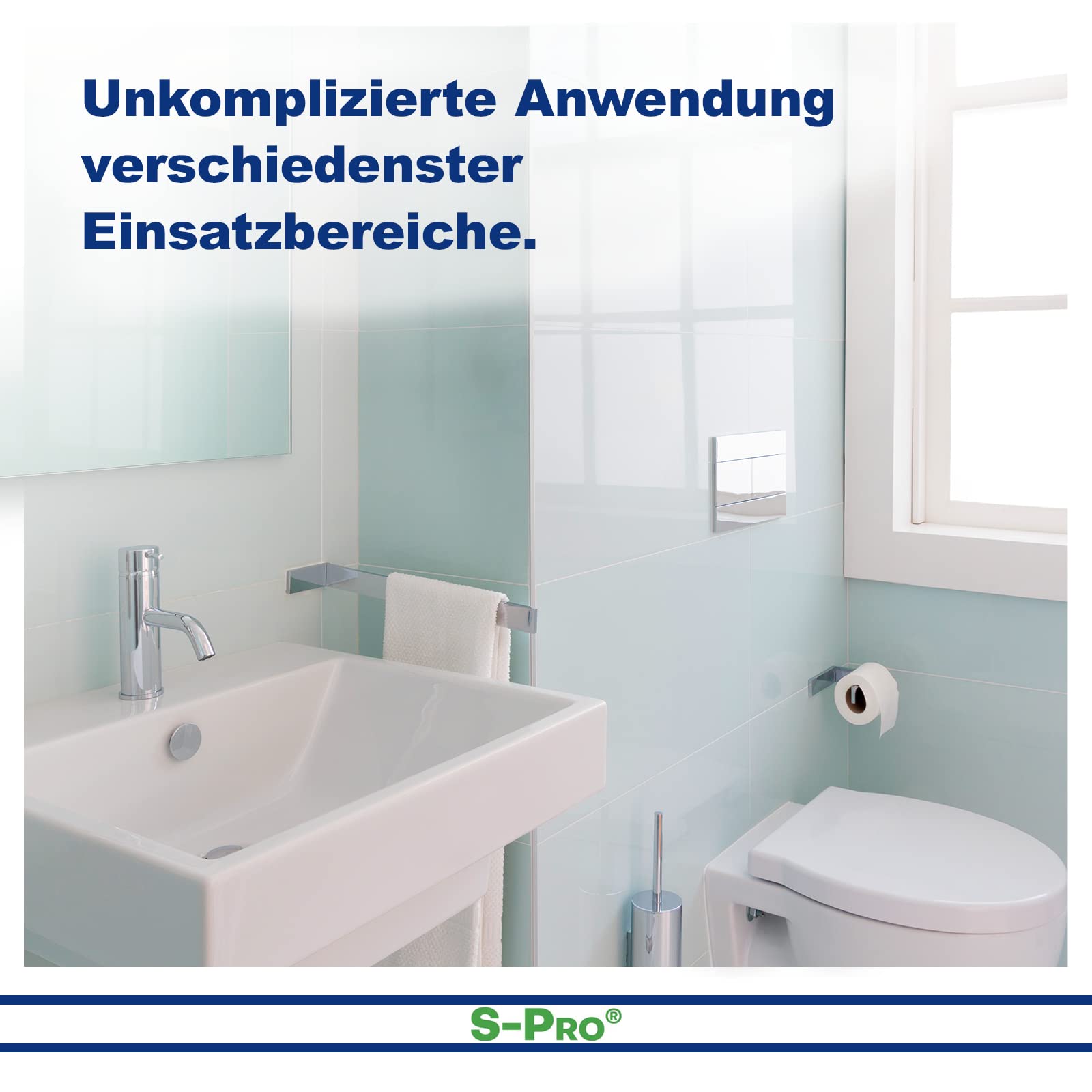 S-Pro Kalklöser und Sanitärreiniger, Kalkentferner Badreiniger, Grundreiniger und Entkalker für Bad und WC, Reiniger gegen Kalk, 1x 1 Liter
