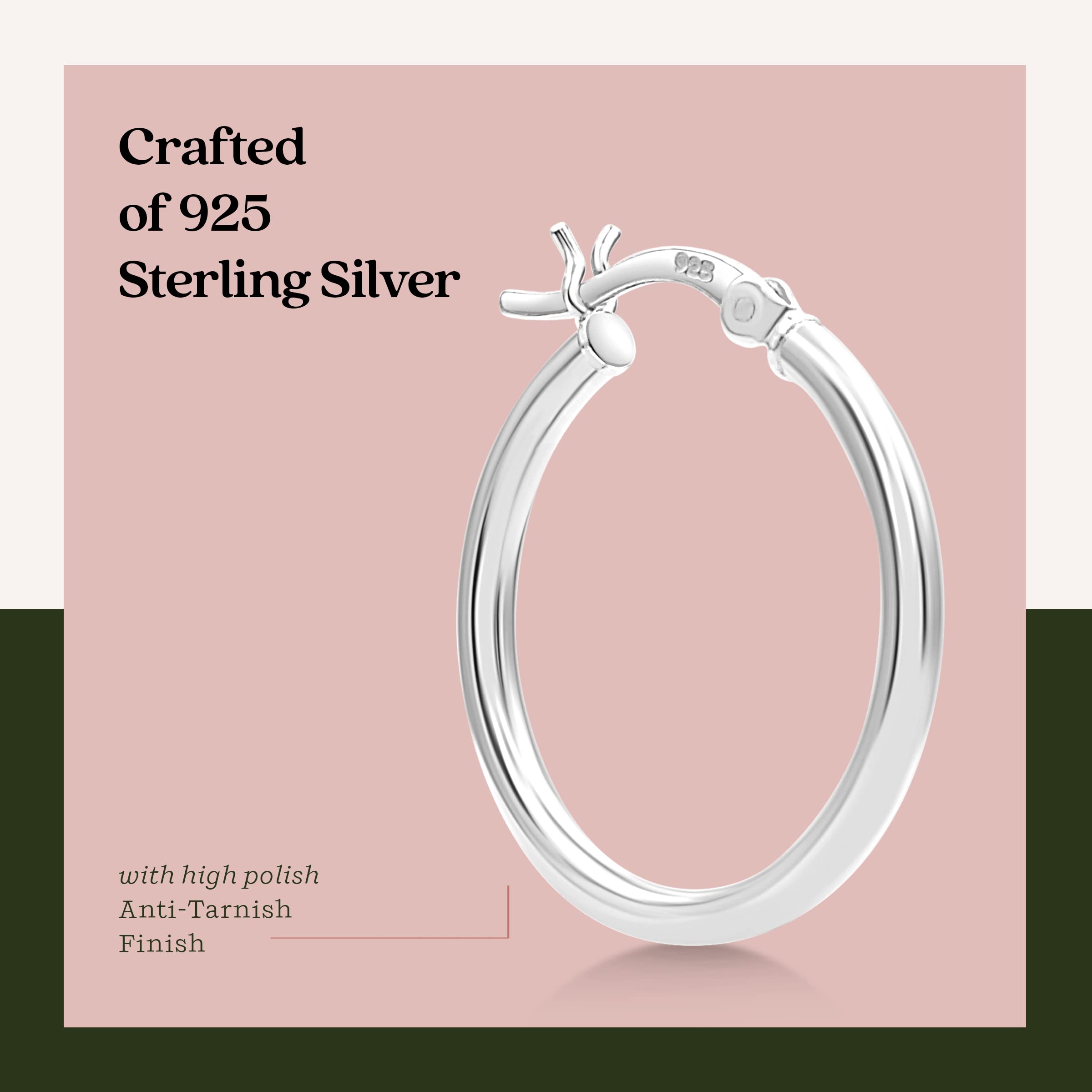 KEZEF Orecchini a cerchio in argento 925 per donna - Orecchini a cerchio piccoli e grandi in argento per uomo - Orecchini in argento ipoallergenici disponibili in 10 mm-50 mm