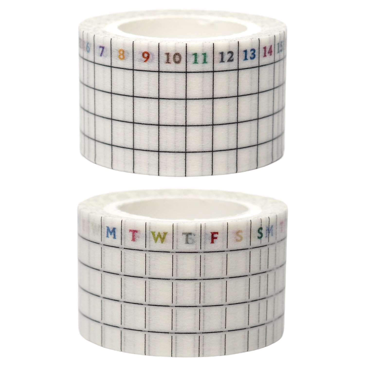 LAOMIS Japanese Writable Washi Tapes/Set of 2 / Habit Tracker / 25mm x 10m / 50 Months & 125 Weeks