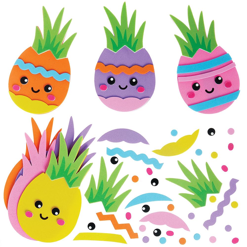 Baker Ross WA141 Easter Egg Grass Heads Magnet Kits - Pack of 8, Fun Foam Craft Kits for Easter Magnets