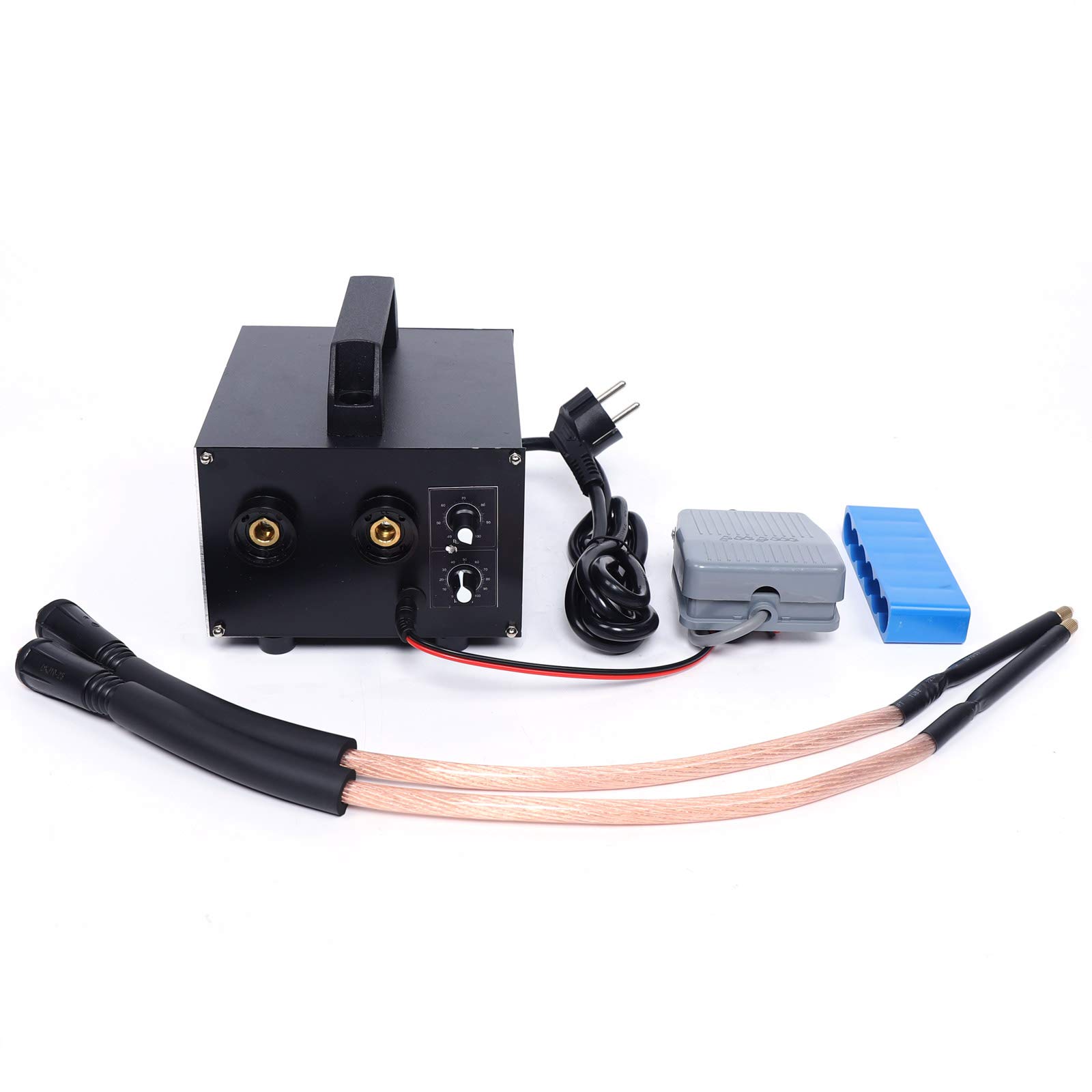 Soldador por puntos de batería, máquina de soldadura por puntos portátil de 6700W, conjunto completo de bricolaje, equipo de soldadura de potencia ajustable, máquina de soldadura por batería