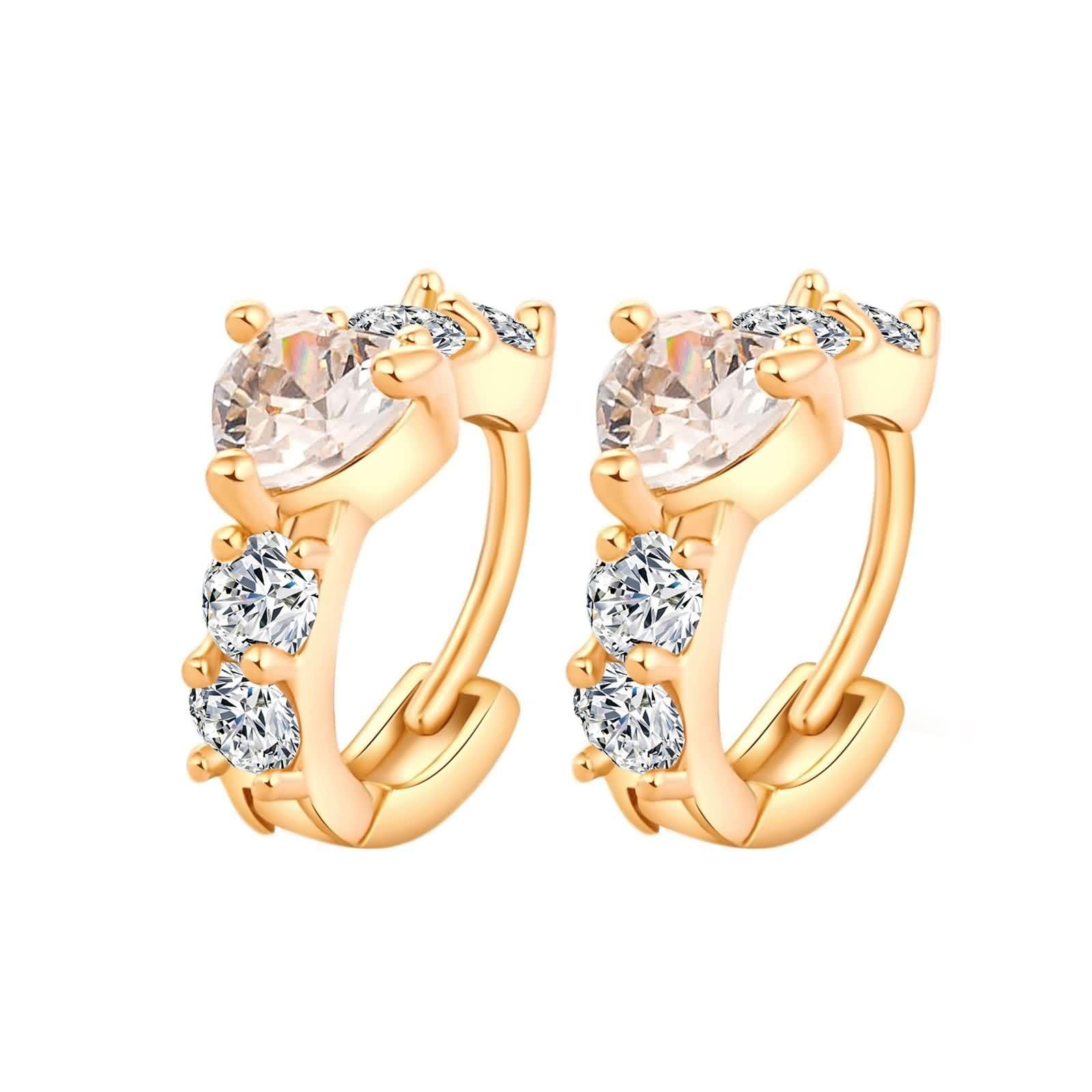 Pendientes de oro amarillo de 9 quilates 375 para mujer, pendientes de aro de Moissanit Hoop con corazón tallado en corazón, oro de 9 quilates, pequeños con moissanite