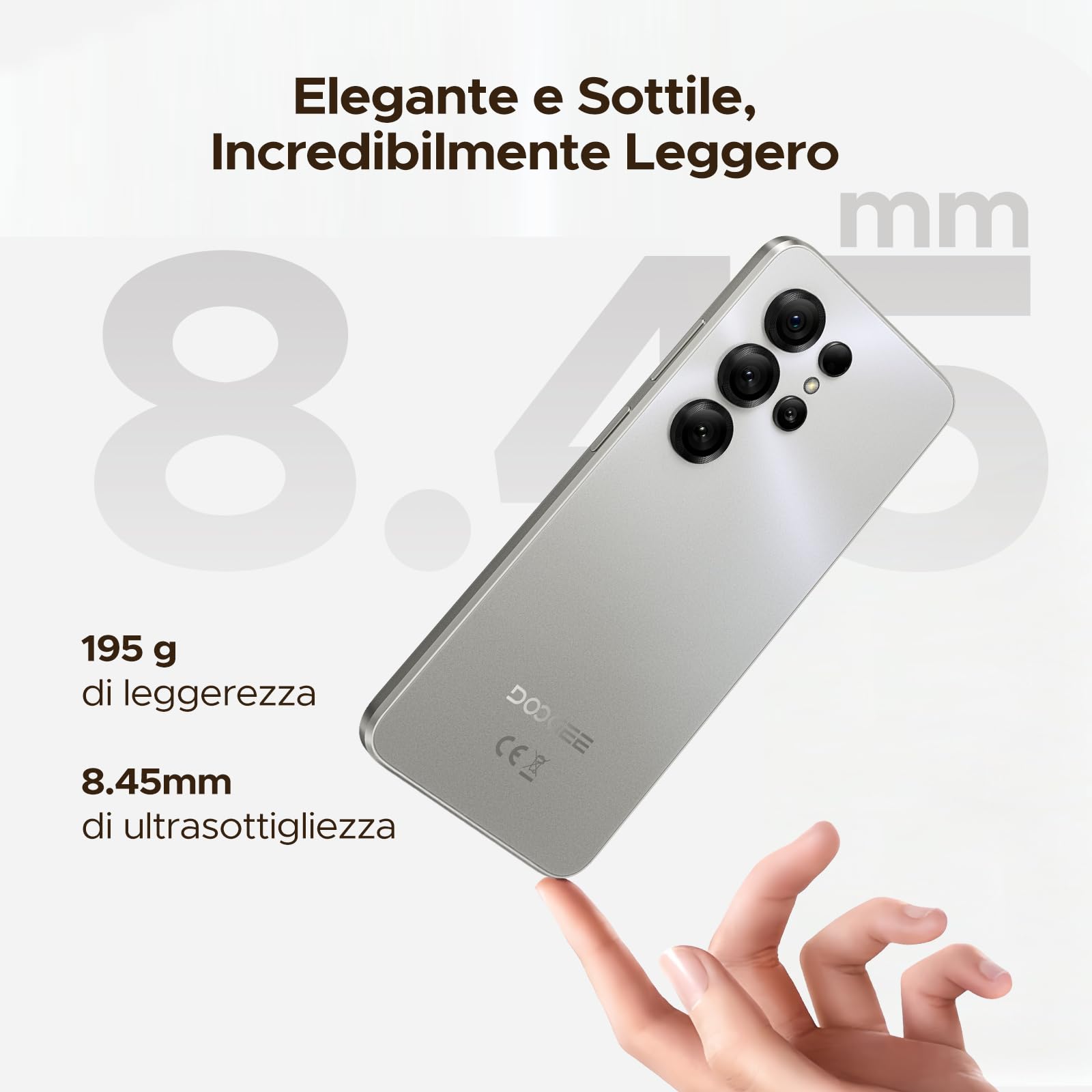 DOOGEE Note 56X Smartphone Android 16, 6150mAh, 6.56" HD+ 90Hz IPS, 24GB+64GB/2TB TF, 4G Telefono Cellular offerta Smartphone, 8.45 mm Ultrasottile, 8MP+5MP/Dual SIM/Octa Core/Face ID/GPS, Naturale