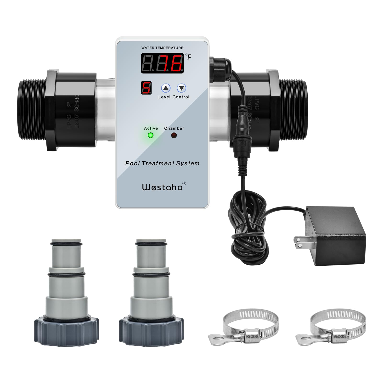 WE-014 Pool Treatment System, White, Tablet, Pool Water Treatment System, Reduces Chemicals and Contaminants, Up to 40,000 Gallons, In-Ground, Above-Ground, Hot Tub, Spa, Aquarium
