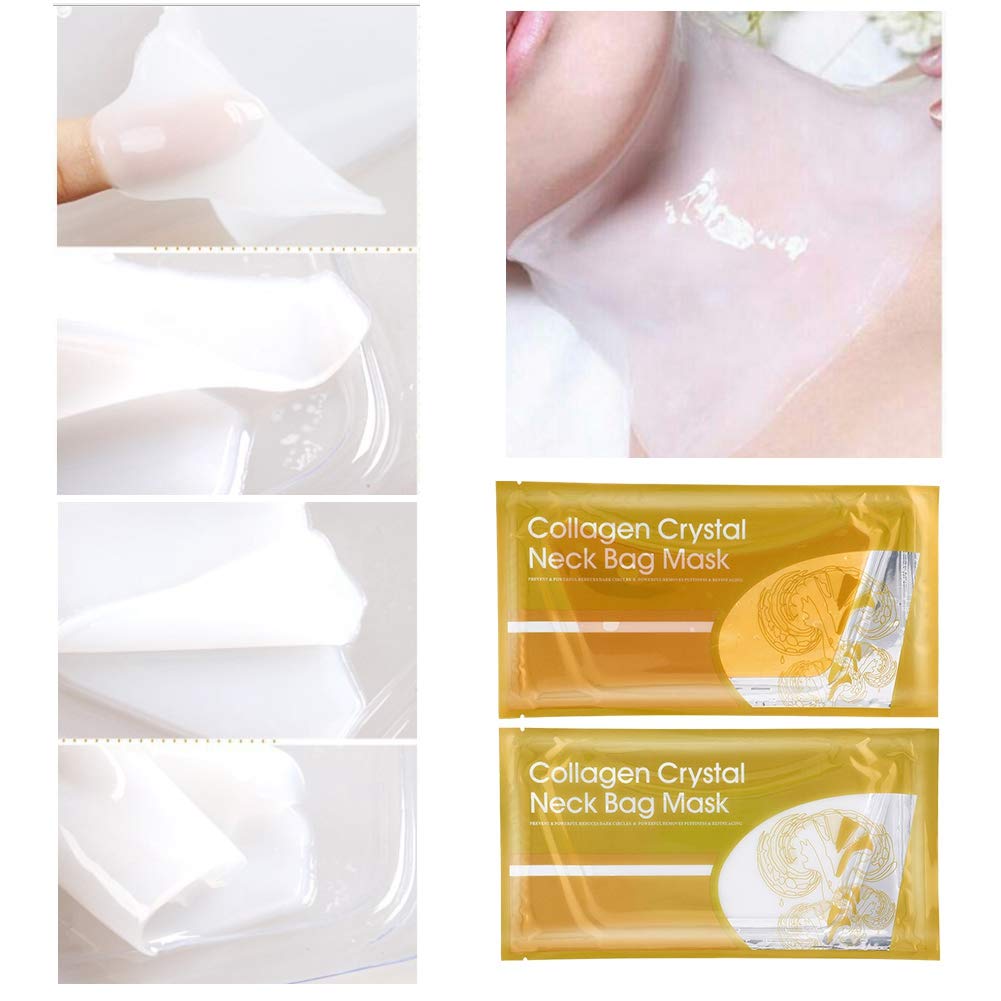 Maschera Collo Al Collagene, 5 Pezzi Maschera Rassodante Collo Al Collagene Anti-rughe Cuscinetti Al Collo Al Collagene Patch Patch per il Sollevamento delle Rughe Lisce Maschere Idratanti Cura(Oro)