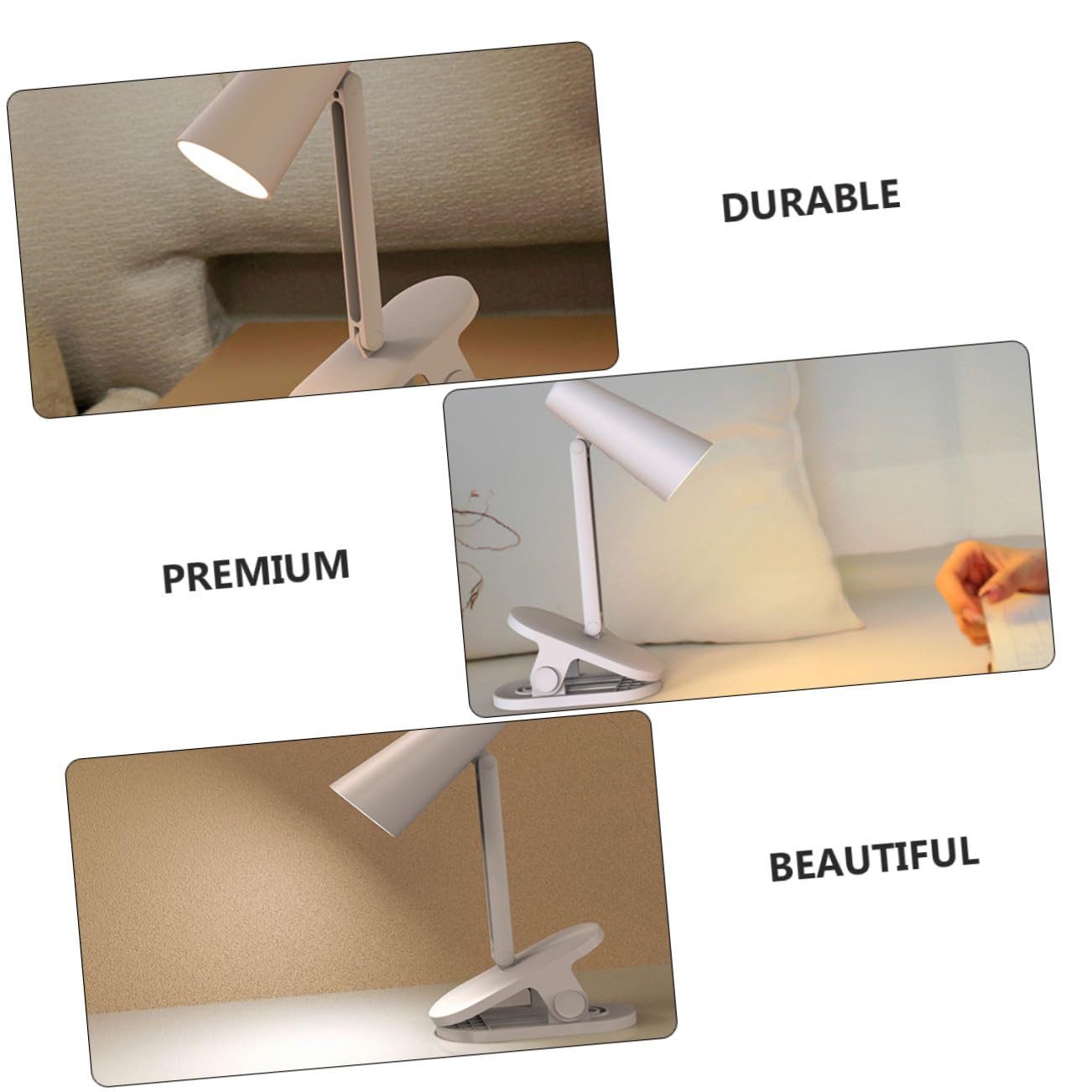 LED Faltbare Schreibtischlampe mit Aufladung Clip On Aunschonende Leselampe Dimmbar & Vielseitig für Schlafzimmer Arbeitszimmer Büro - Perfektes praktisches schenk