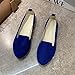 Toumov Women Round Toe Flats Comfortable Solid Color Soft Flats Fashion Ballet Flat Shoes Lightweight Walking Ballerina Shoes Dressy Slip-On Loafers Low Wedge Dolly Shoe Blue