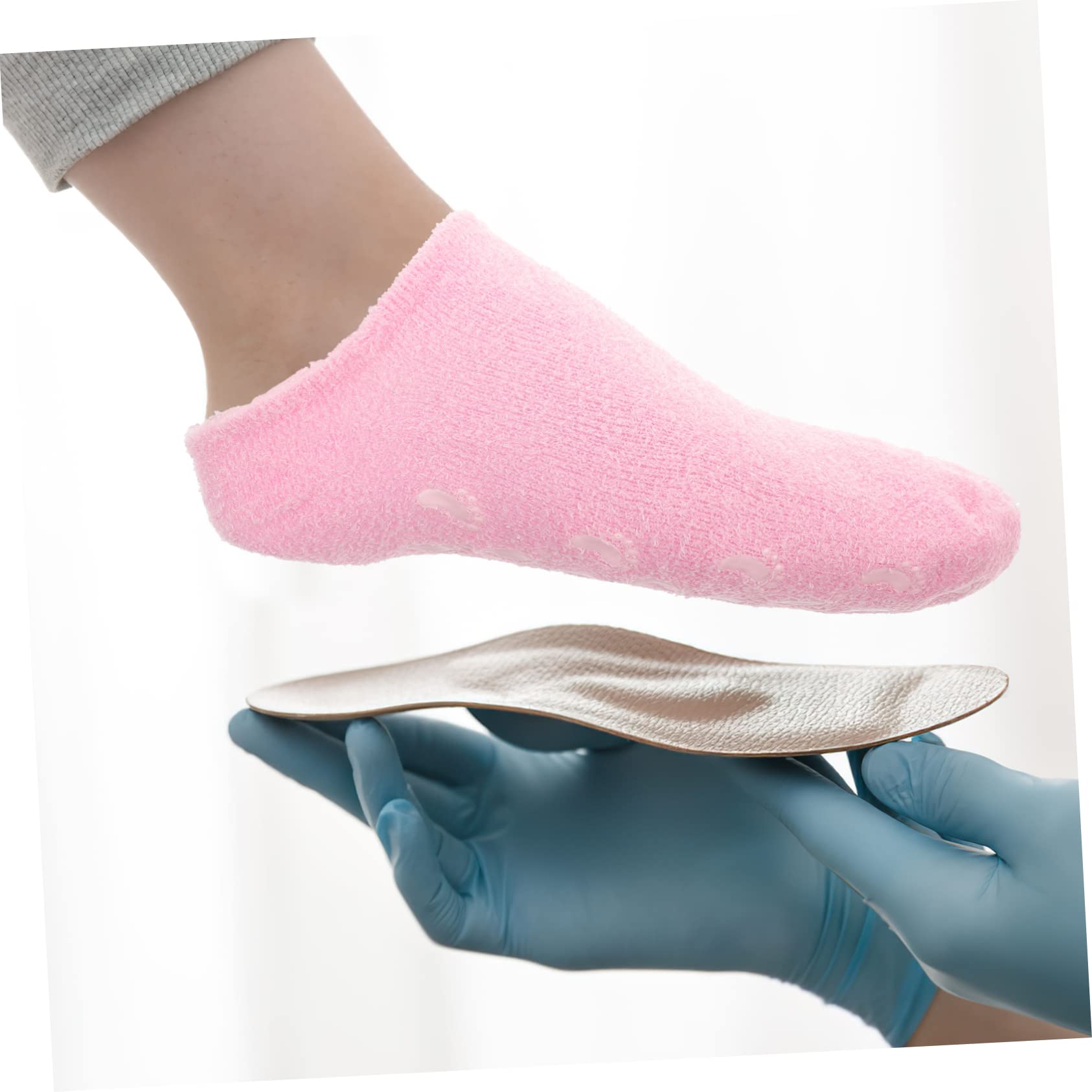 Healeved 4pcs Moisturizing Foot Mask Gloves Kit Gel Socks for Women Relief Cotton Gloves Finger Holes