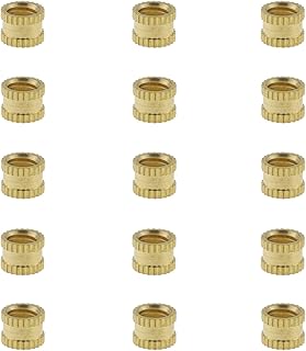 1/4 Inch Knurled Insert Nut DGZZI 15PCS 1/4-20 6mm (H) x 8mm (OD) Brass Female Knurled Thru-Threaded Insert Embedment Nuts for Printing 3D Printer and More Projects, Thread Brass Knurled Nuts