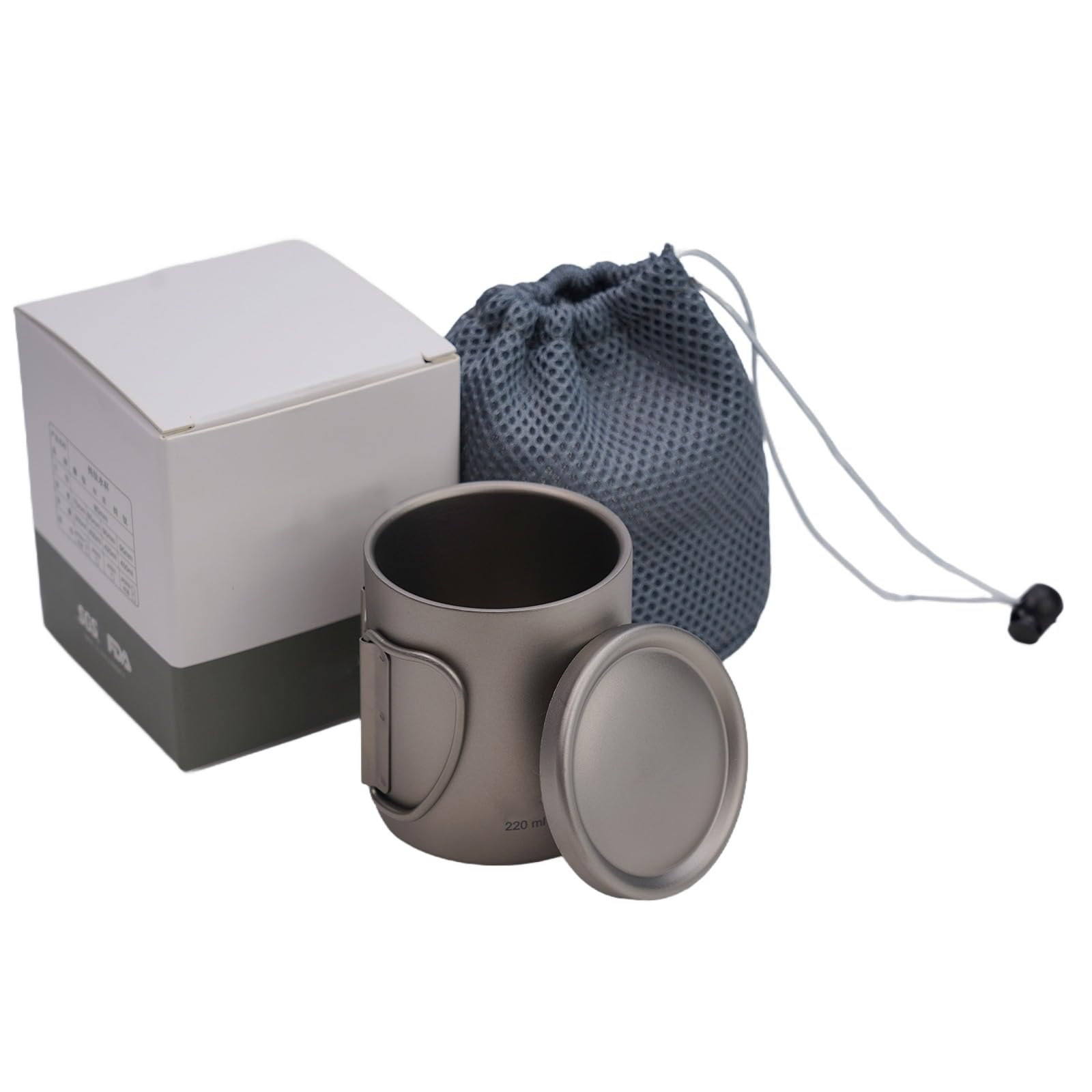 Tasse à café à double paroi avec couvercle, isotherme en acier inoxydable pour l'eau, le camping, la randonnée, le voyage, 450 ml
