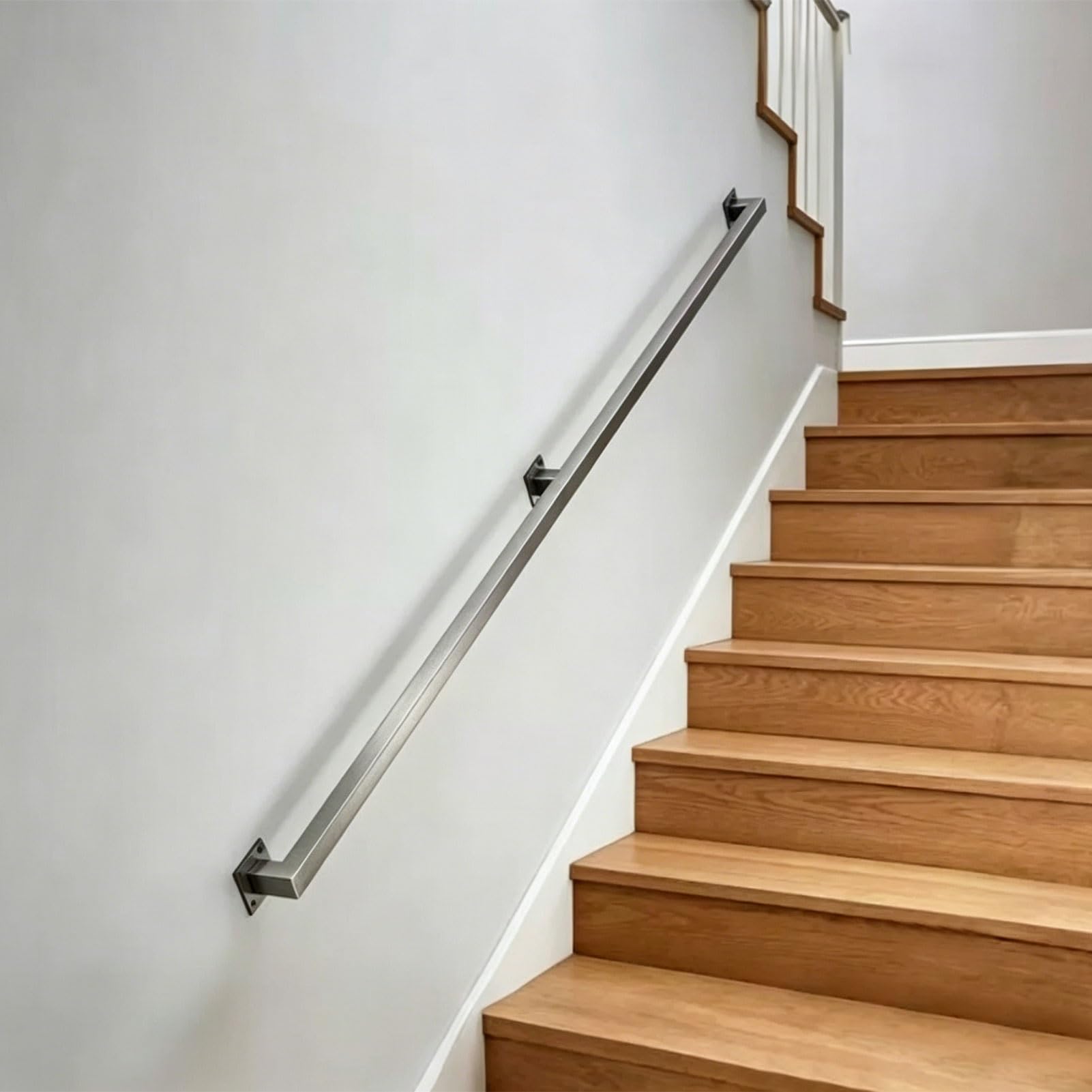 Indoors Staircase Railing｜Stainless Steel Wall Handrail for Stair｜Modern Staircase Banister Hand Rail for Outdoor Steps Grab Rail Safety Support Rod for Loft Corridor(18ft/540cm)
