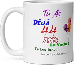 Happy Birthday 44 Years Humour Mug Forty Four Years Funny High Quality Gift Idea Funny Quarantine Party Christmas Man Woman Friend Collegue Boyfriend Friend