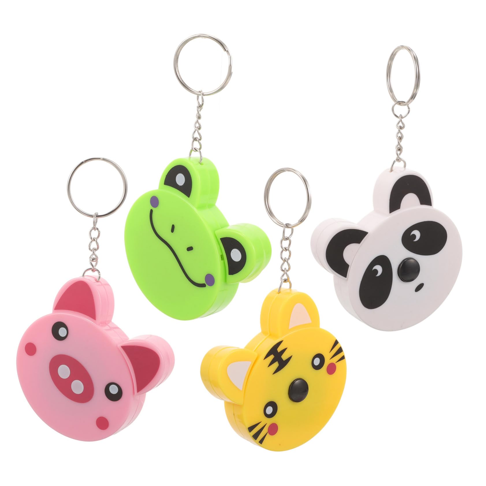 DOITOOL 5 Juegos Mini Cinta Métrica De Animales Titular De La Insignia Dibujos Animados Juguetes Hola Medidor Colgante De Cinta Métrica De Metal Retráctil Abs 4 Uds * 5