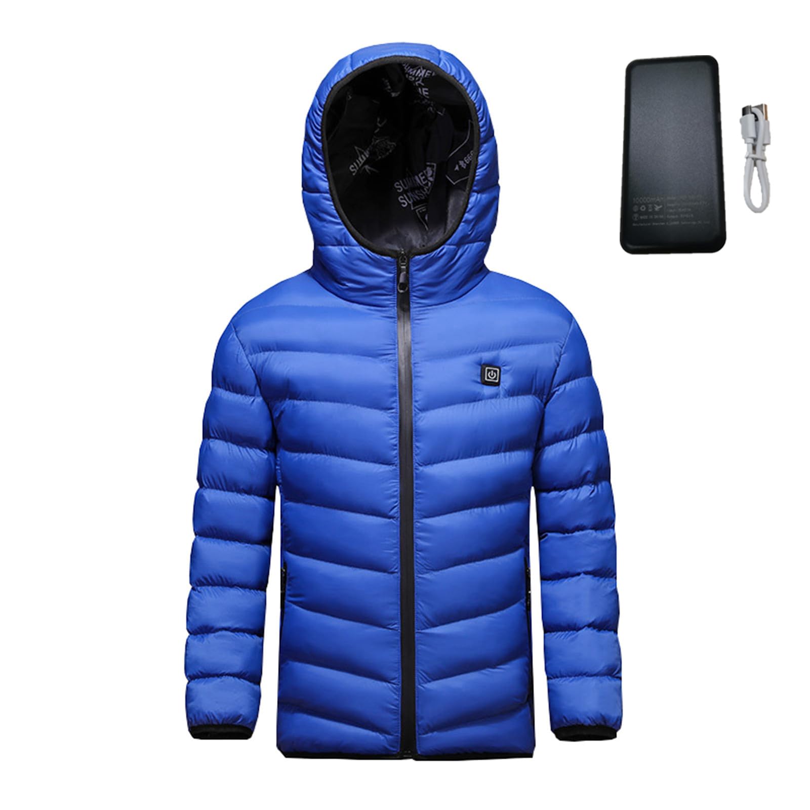 Veste Chauffant Electrique Enfant-avec Batterie Garçons Filles Manteau Doudoune Chauffante Lavable Léger avec Plusieurs Zones de Chauffage pour Thanksgiving Noël Manteau Doudoune Chauffant Enfant