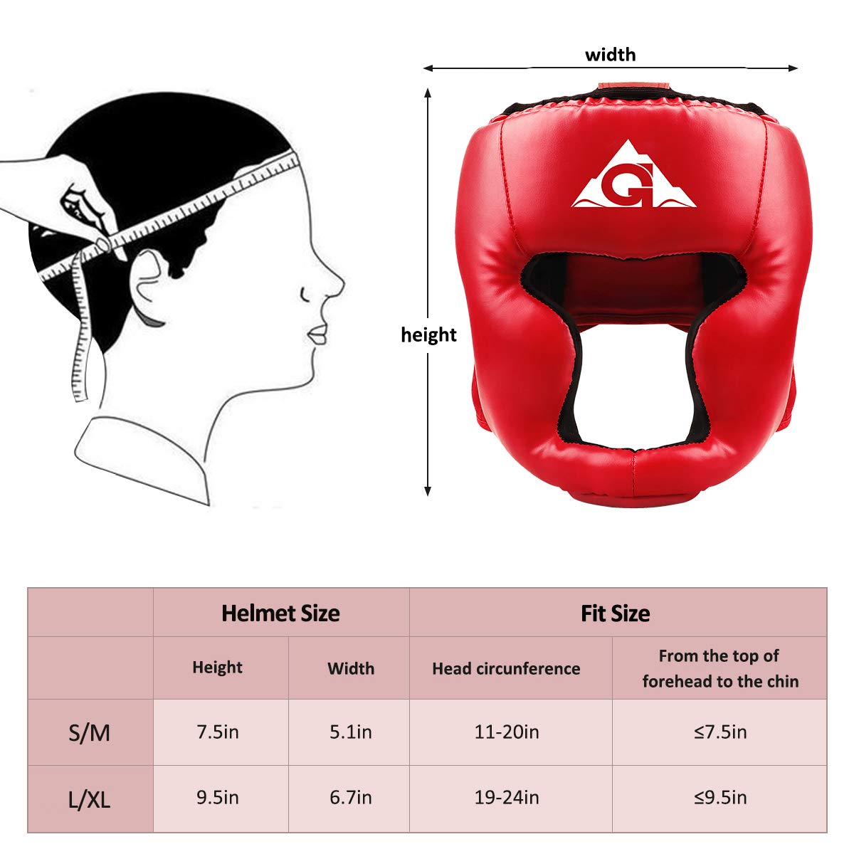 Box-Kopfbedeckung für Kinder und Erwachsene, PU-Leder, MMA Helm für Traning, Kickboxen, MMA Muay Thai, Sparring, Kampfsport, Karate, Taekwondo
