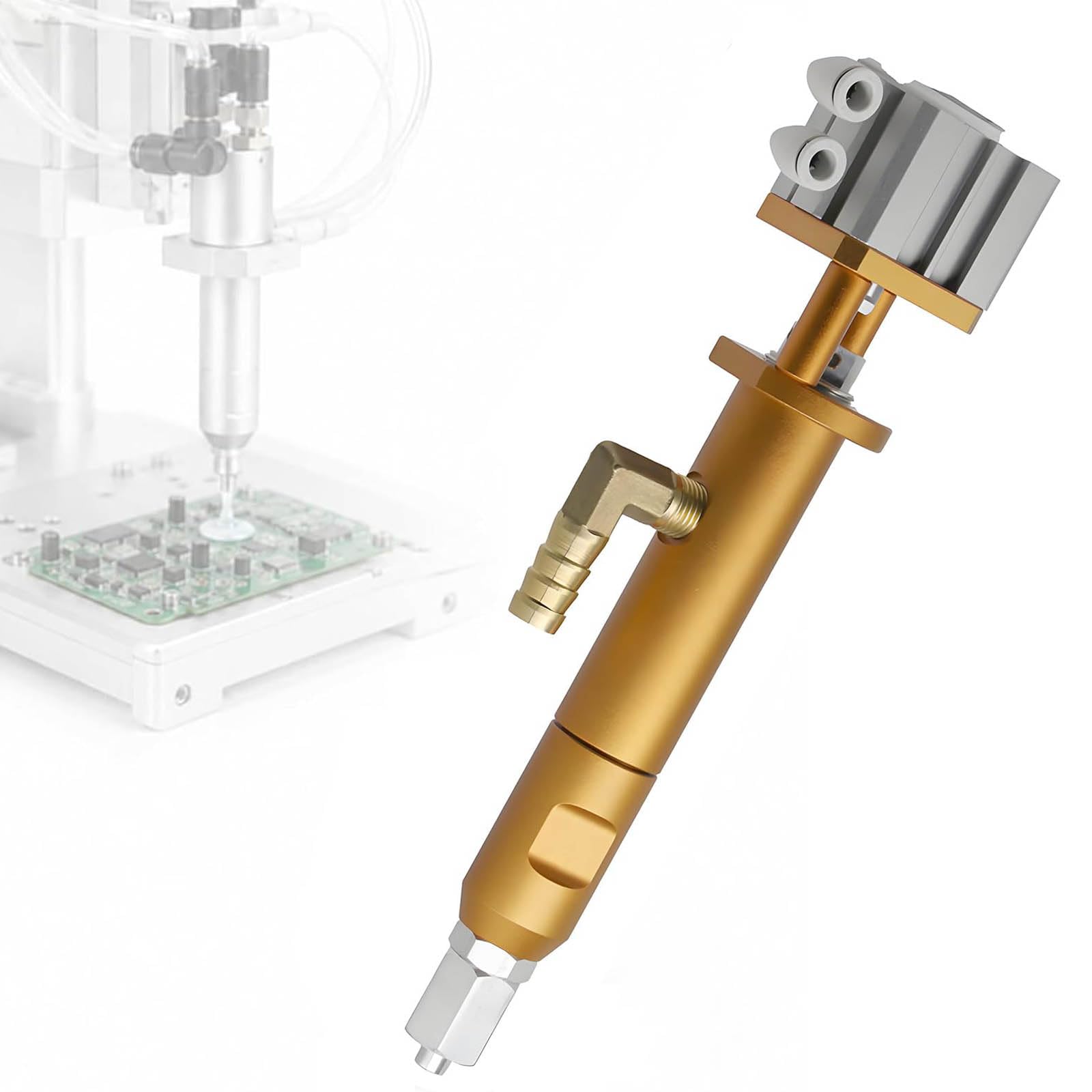 jcwwolk Manual Pneumatic Glue Dispensing Valve, Large Flow Silicone Dispensing Valve, 1-10000 Cps Viscosity, Working Air Pressure 4-7 Kgf/cm, For Dispensing Machines Gold
