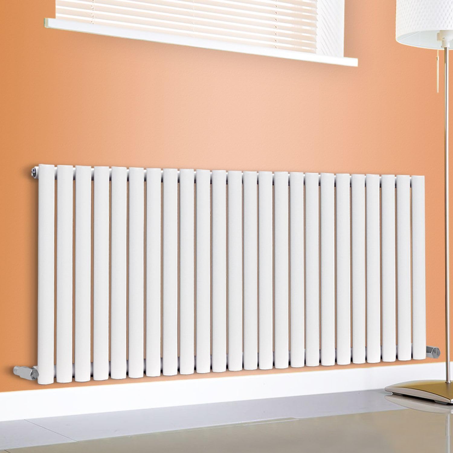 Horizontal Vertical Designer Radiator Oval Column White Anthracite Tall Upright Rads (Single - 400 x 1440mm, White)