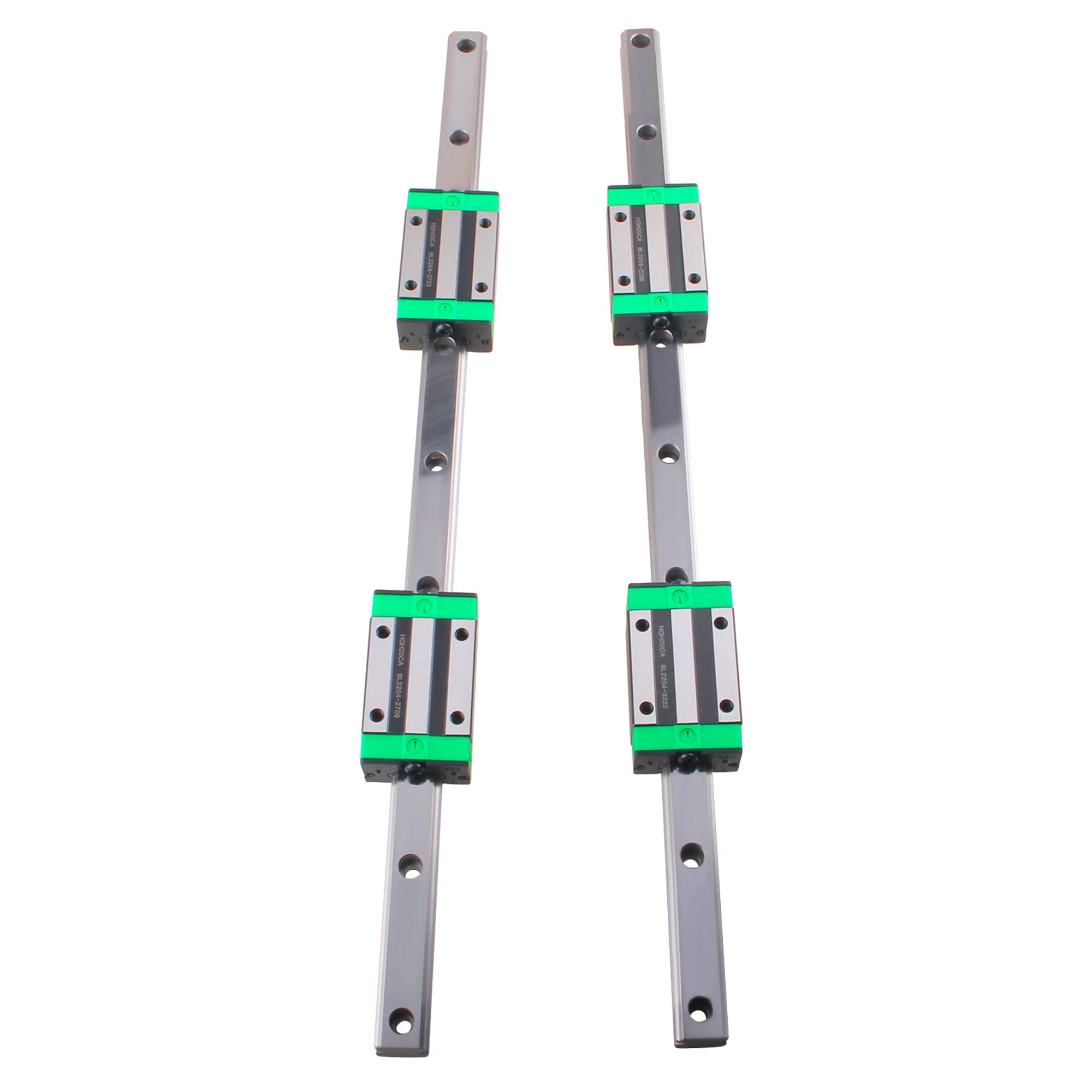 Linear Guide Rail kit 2Pcs HGR20-2200mm Linear Slide Rails with HGH20CA Carriage Bearing Block Linear Guideway Rail High Precision Low Noise CNC Parts for Machine and DIY Craft