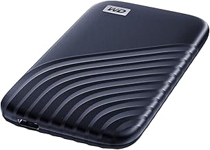 WD My Passport SSD, 2TB Portable External SSD, read speeds up to 1050 MB/s, write speeds up to 1000MB/s, Portable SSD, Works with PC, Xbox and Playstation, Midnight Blue