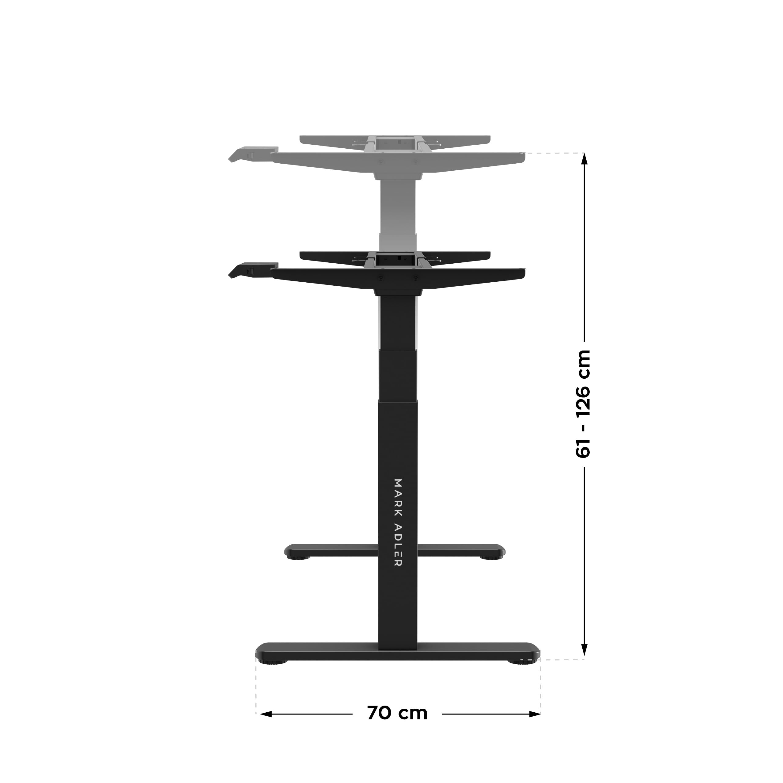 MARK ADLER Xeno 6.0 | Elektryczna rama biurka z podwójnym silnikiem, wysokość regulowana elektrycznie | system antykolizyjny, nośność 100 kg, funkcja pamięci, solidna rama