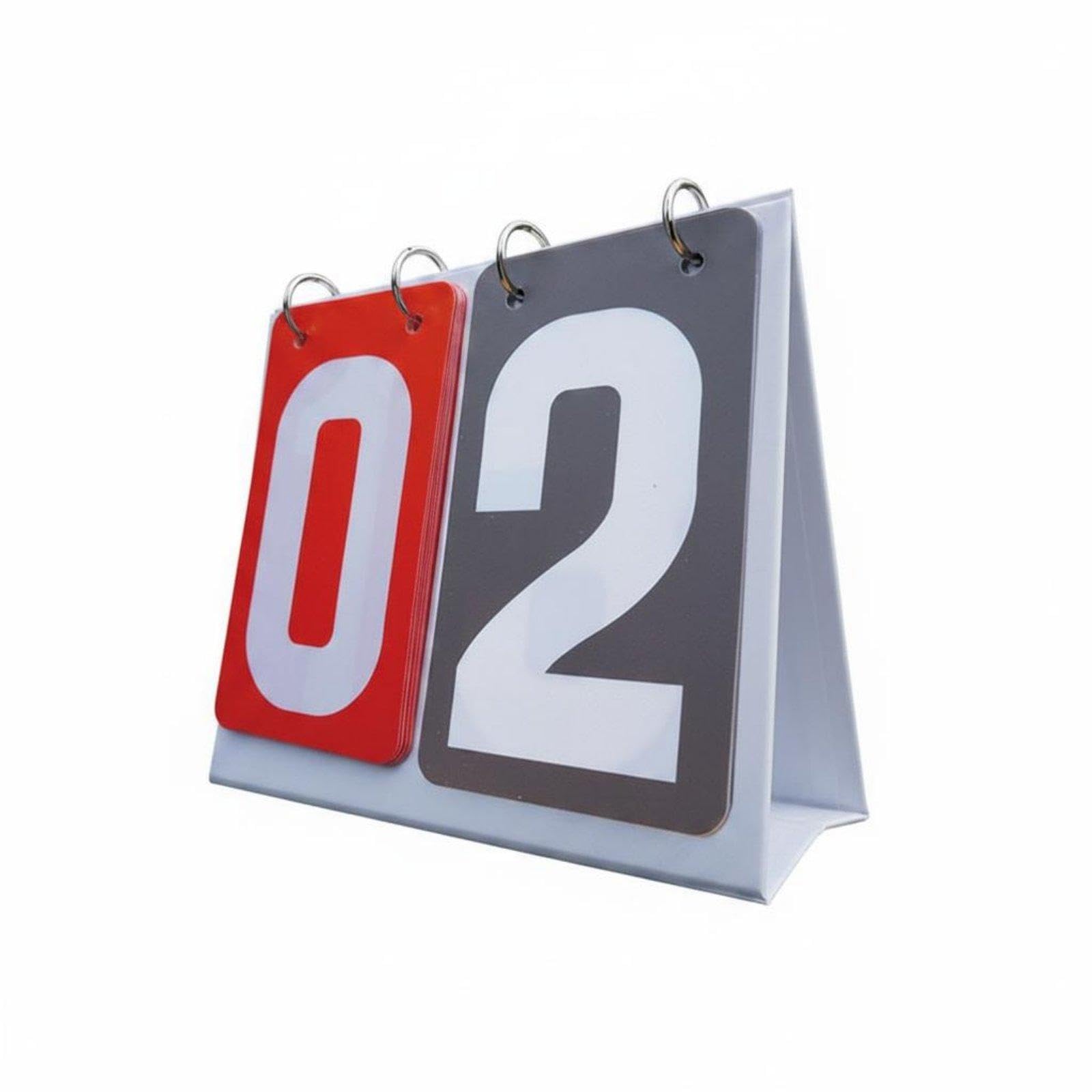 Flip Scoreboard Smooth Turning Tabletop Score Keeper Stainless Steel Rings Manual Score Turner for Coaches, Referees, Basketball Games, Table Tennis Red Gray ABS Wp 2-Digit-image-33