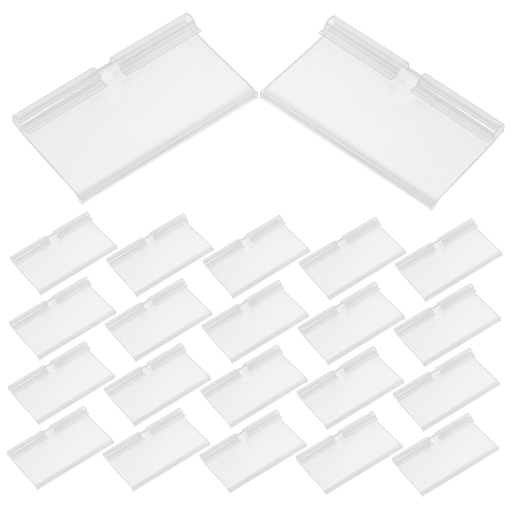 Homoyoyo Supermarket Shelf Display Rack 50pcs Plastic Tag Signs Tag Holder Clip for Retail Environments