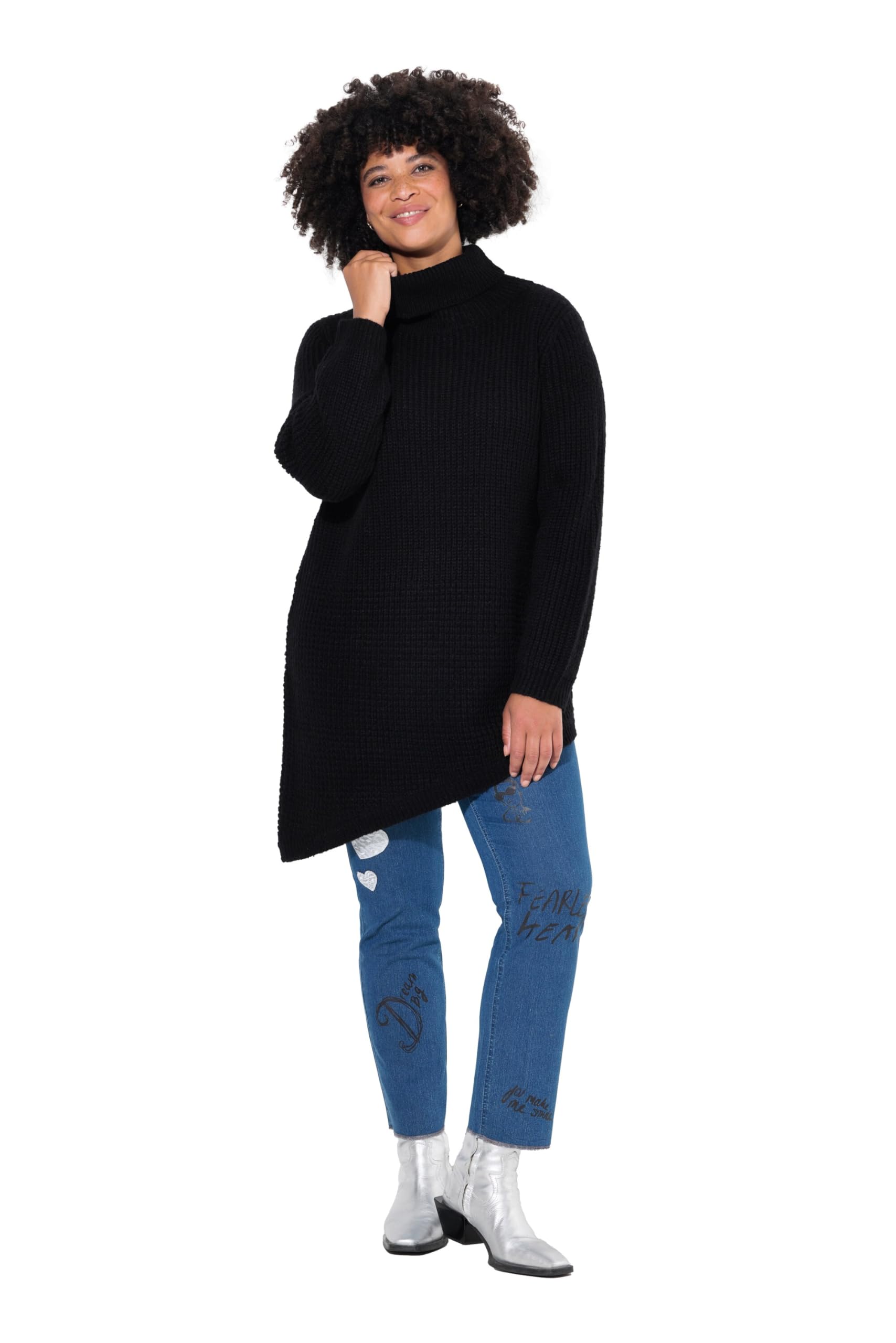 Angel of Style Damen große Größen Übergrößen Plus Size Pullover, Straight Fit, Strukturstrick, Zipfelsaum 836549