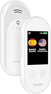 ANFIER Language Translator Device with Offline Translation, AI Voice Instant Language Translator (W08) with 2.4 inch Touchscreen Image Translation-108 Languages and Two Way Translator |Wi-Fi|-White