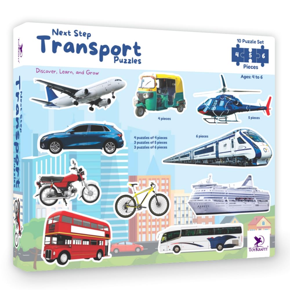 Toykraftt Puzzles for Kids Aged 3 to 5 Year Olds| 4, 5, & 6 Piece Puzzles for Toddlers (Transport Vehicles) (B0DFHJB7M1) Amazon Price History, Amazon Price Tracker