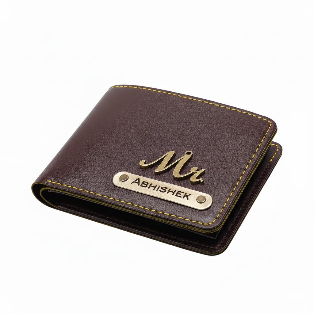 Men’s Vegan Leather Personalized Name Wallet | Customised Wallet for Men with Name & Charm | Premium Slim Bifold | Gift for Men