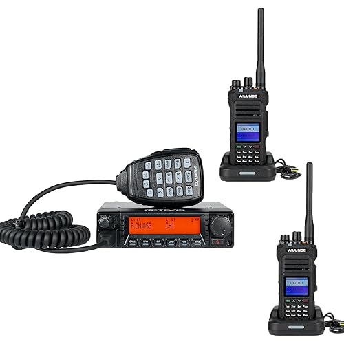 Retevis GMRS Communicate Kit, RA87 40W GMRS Mobile Radio(1 Pack) with HA1G Waterproof Walkie Talkies, NOAA(2 Pack), Long Range Two Way Radio for Off-Road
