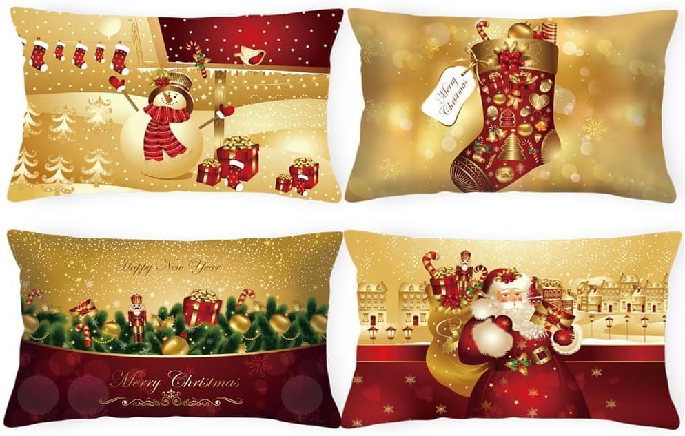 Anyingkai 4er Set Kissenbezüge Weihnachten...
