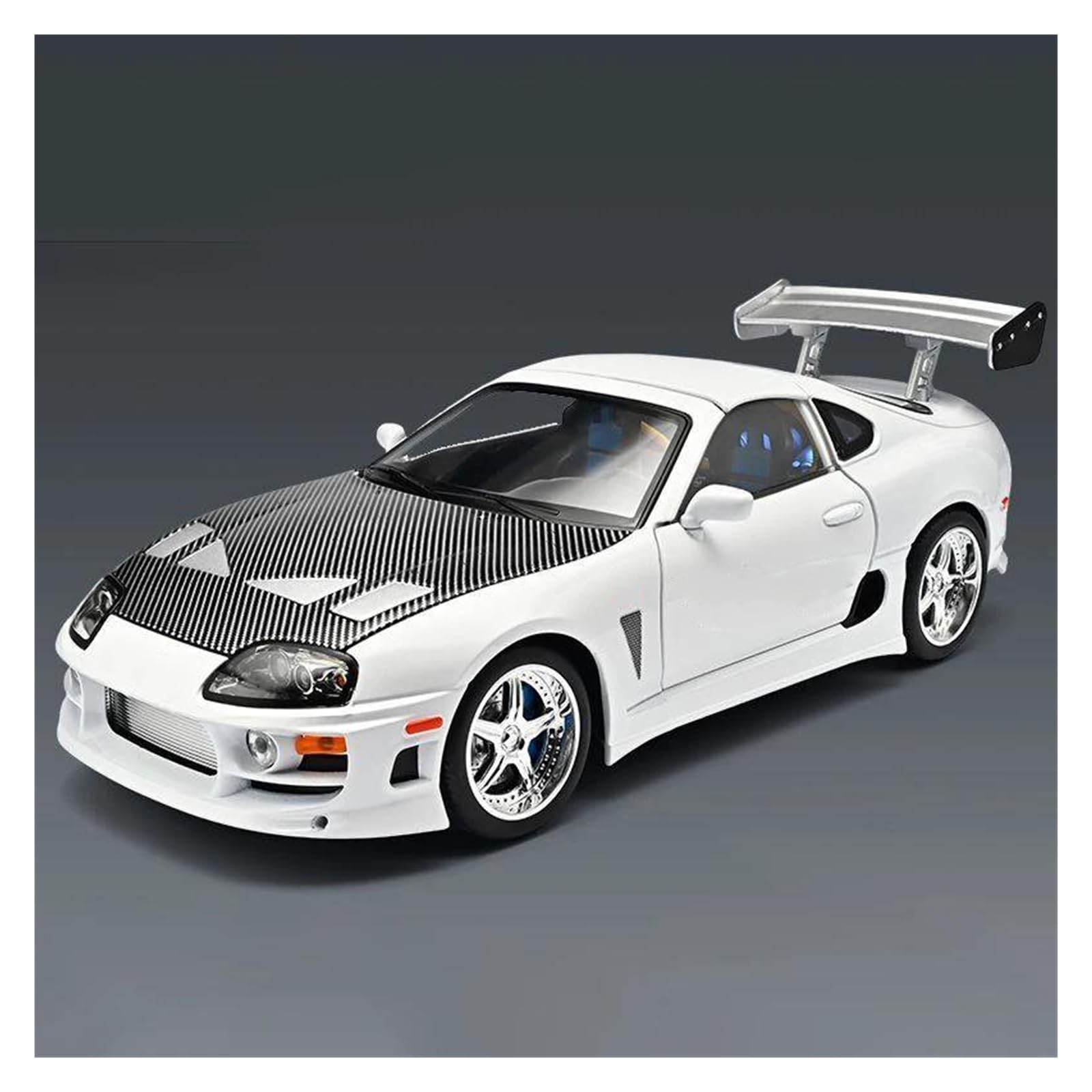 Audsni White Die-Cast Diecast Car Model For Toyota For Supra A80 Diecast Model Car
