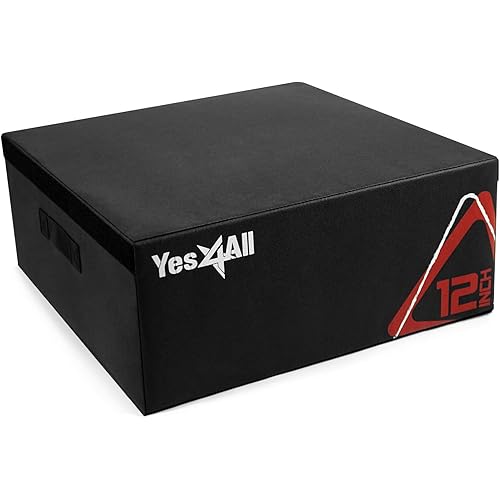 Yes4All Stackable Soft Plyo Box/Plyometric Jump Box for Plyometric Exercises, Crossfit Workouts, Box-squats, Available with 4 Height: 6", 12", 18", 24"