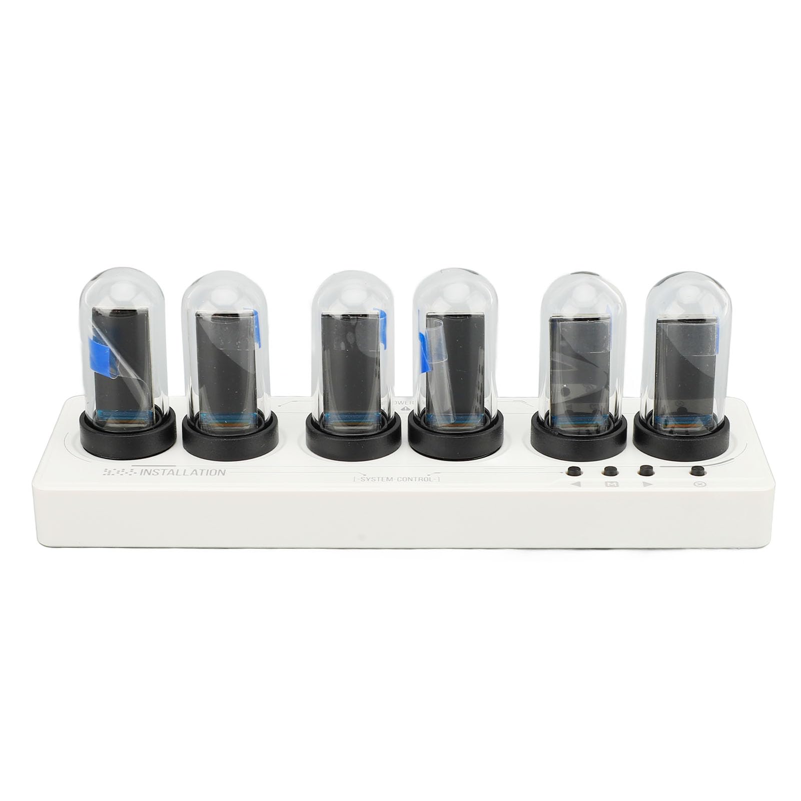 Yctze Stylowy zestaw zegarów rurowych z 6-bitowym ekranem IPS LCD, podświetleniem RGB i łatwym montażem do dekoracji biurka (biały)