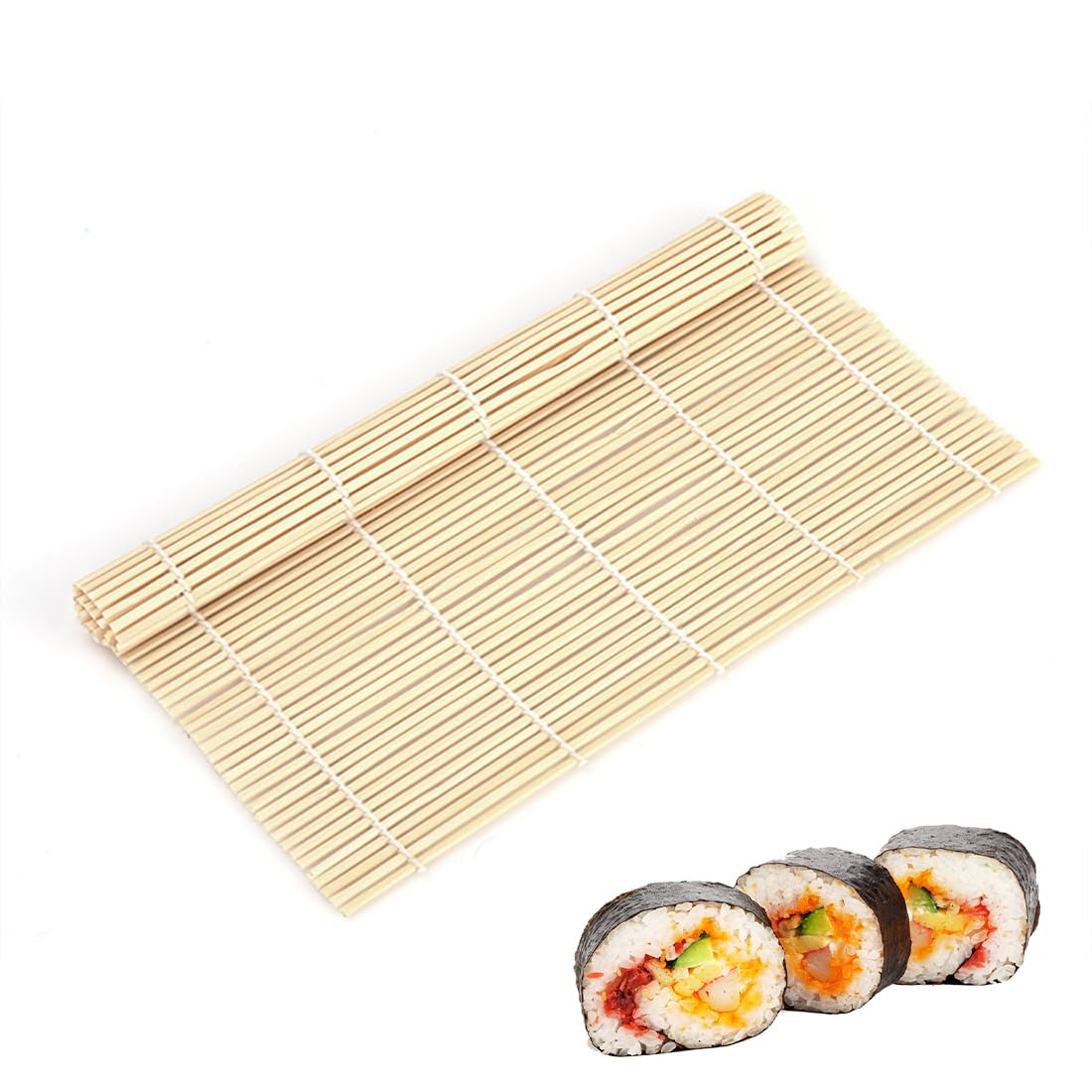 XKSOCT 1 Stck Bambusmatte fr Sushi, Natrliche Bambusrolle fr Maki Sushi,  Handgefertigt aus hochwertigem natrlichem Bambus, Kleberfrei : Amazon.de:  Kche, Haushalt & Wohnen