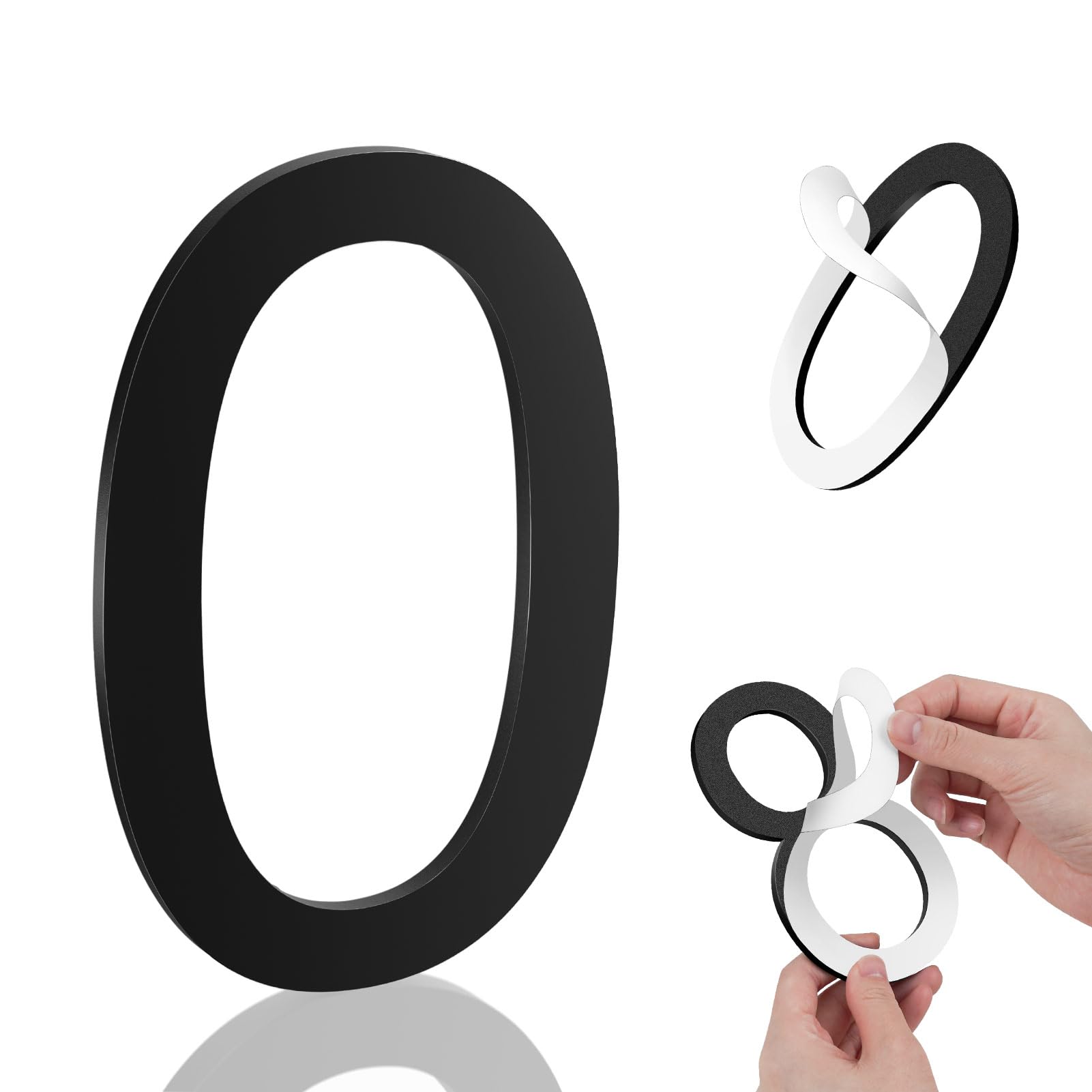6 Inch House Numbers, Self-adhesive for Outside Mailbox House Number (0)