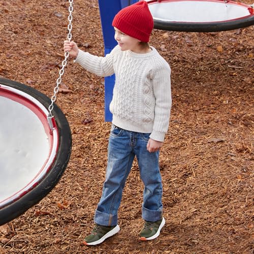 Evergreen Boys Girls Sneakers | Lightweight Breathable Mesh/Leather Athletic Running Kids Tennis Shoes | Hook and Loop Girls Boys Footwear2