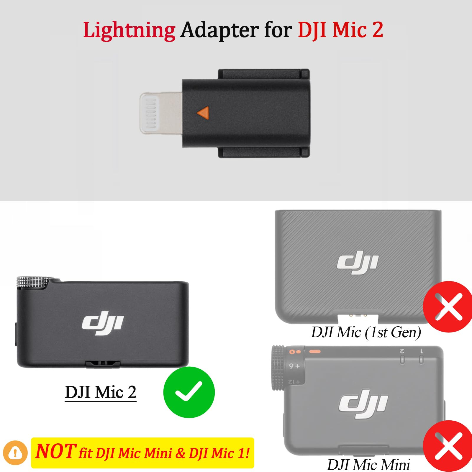 iMusk Original Mobile Phone Adapter for DJI Mic 2 (Lightning) - Compatible with DJI Mic 2 Receiver and iPhone 14/13 Series