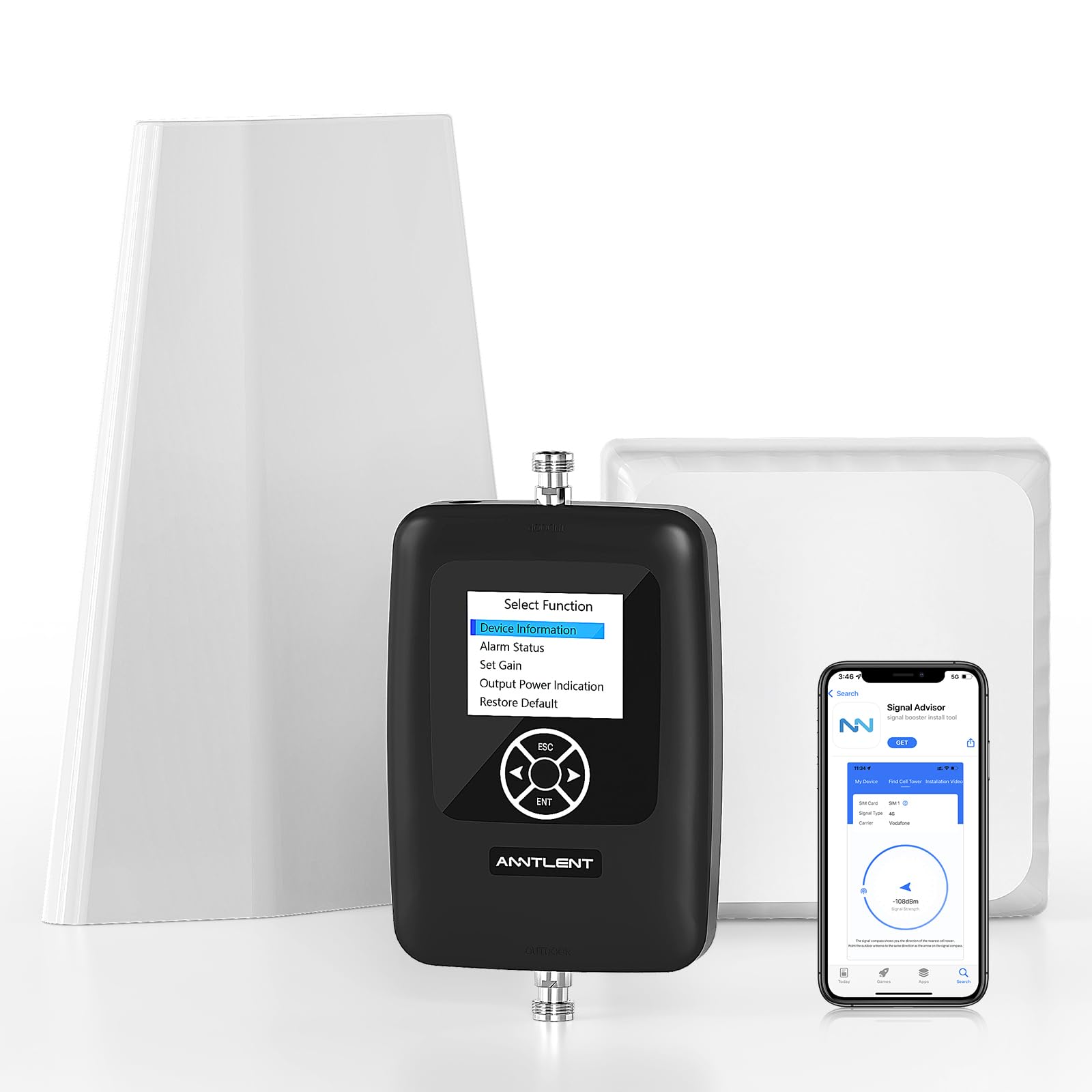 ANNTLENT Serie N50 Amplificatore Segnale Cellulare - Collegabile con APP Supporto Banda 20/8/3/1/7 Ripetitore 4G 3G gsm per Casa Ufficio Ripetitore Segnale Cellulare Supporta TIM Wind Tre