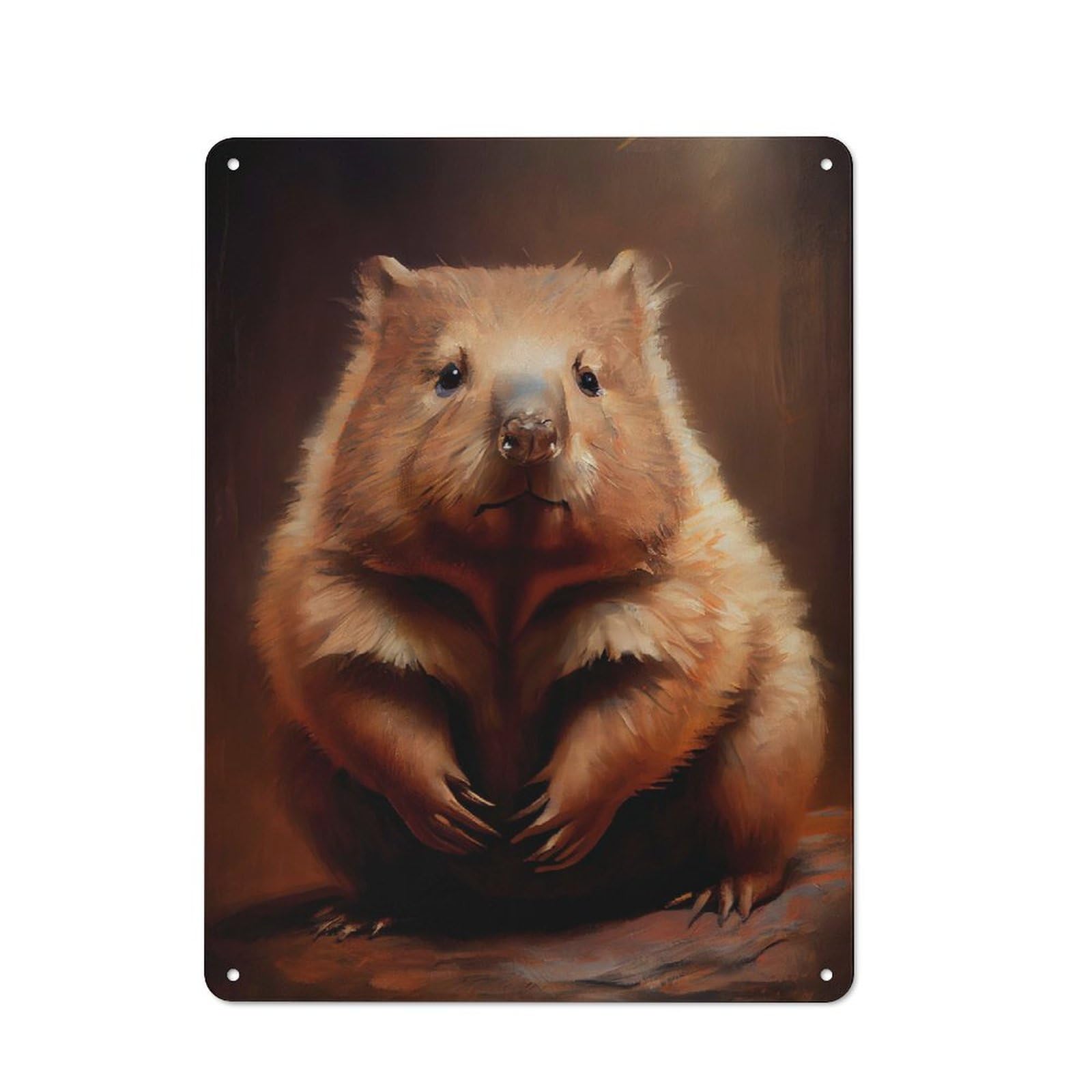 Junmoney Australian Wombat Retro Printed Metal Sign 40X30cm For Living Room Wall, Wall Decor For People Reorganising Living Room